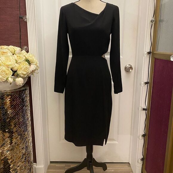 Halston Heritage chain trim cut out dress, size 4 - Picture 2 of 12